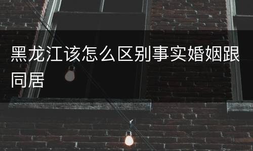 黑龙江该怎么区别事实婚姻跟同居