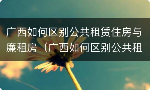 广西如何区别公共租赁住房与廉租房（广西如何区别公共租赁住房与廉租房的区别）