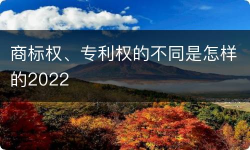 商标权、专利权的不同是怎样的2022