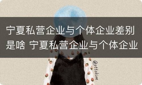 宁夏私营企业与个体企业差别是啥 宁夏私营企业与个体企业差别是啥样的