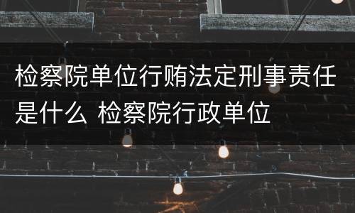 检察院单位行贿法定刑事责任是什么 检察院行政单位