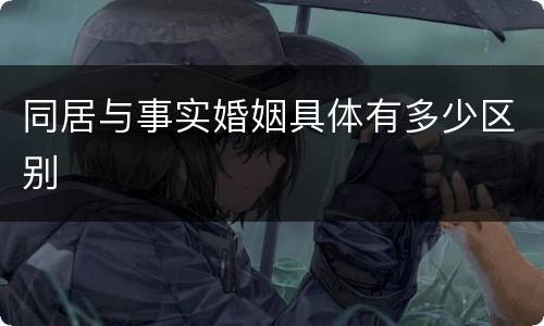 同居与事实婚姻具体有多少区别