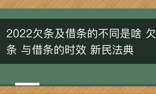 2022欠条及借条的不同是啥 欠条 与借条的时效 新民法典