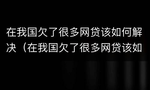 在我国欠了很多网贷该如何解决（在我国欠了很多网贷该如何解决问题）