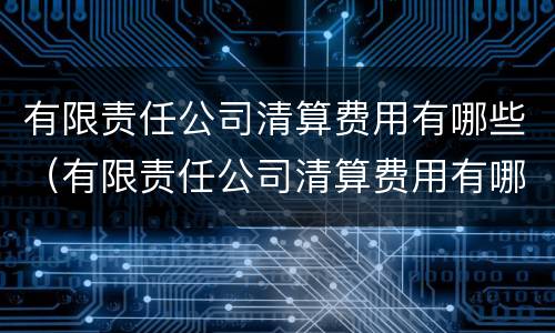 有限责任公司清算费用有哪些（有限责任公司清算费用有哪些项目）