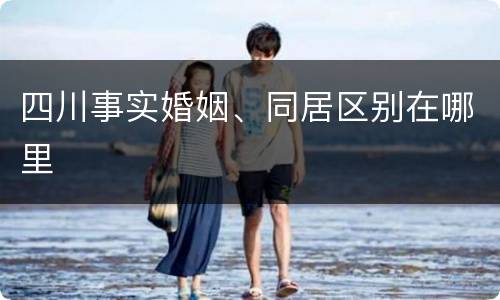 四川事实婚姻、同居区别在哪里