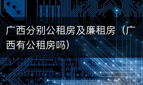 广西分别公租房及廉租房（广西有公租房吗）