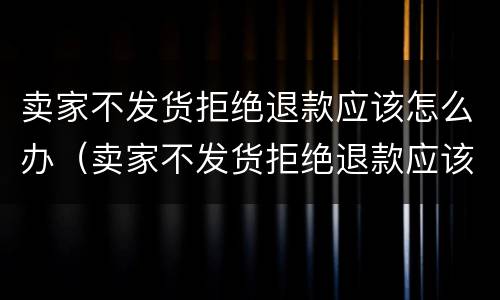 卖家不发货拒绝退款应该怎么办（卖家不发货拒绝退款应该怎么办呀）