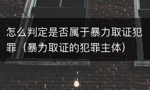 怎么判定是否属于暴力取证犯罪（暴力取证的犯罪主体）