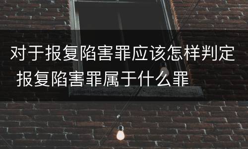对于报复陷害罪应该怎样判定 报复陷害罪属于什么罪