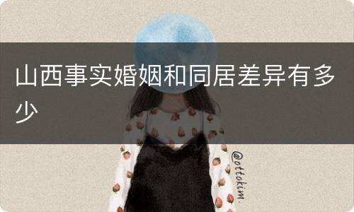 山西事实婚姻和同居差异有多少