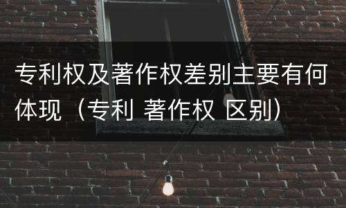 专利权及著作权差别主要有何体现（专利 著作权 区别）