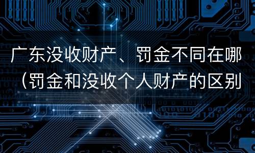 广东没收财产、罚金不同在哪（罚金和没收个人财产的区别）