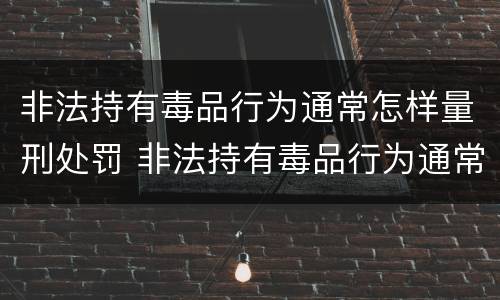 非法持有毒品行为通常怎样量刑处罚 非法持有毒品行为通常怎样量刑处罚的