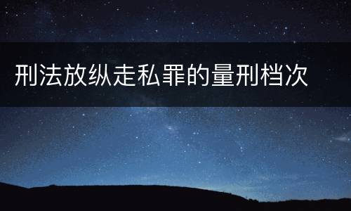 刑法放纵走私罪的量刑档次