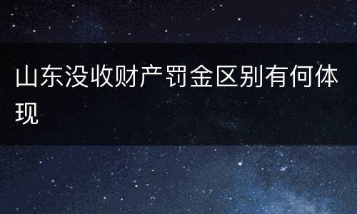 山东没收财产罚金区别有何体现