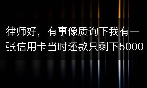 律师好，有事像质询下我有一张信用卡当时还款只剩下5000现在升到20000怎么办