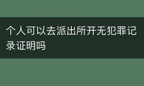 个人可以去派出所开无犯罪记录证明吗