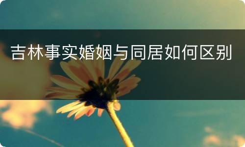 吉林事实婚姻与同居如何区别