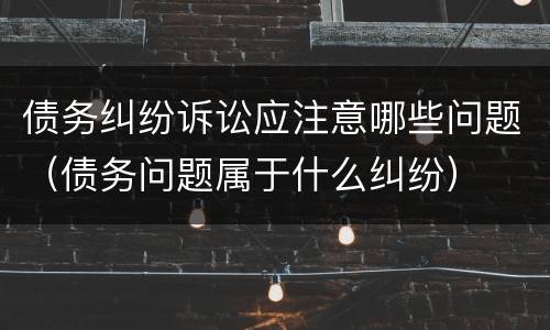 债务纠纷诉讼应注意哪些问题（债务问题属于什么纠纷）