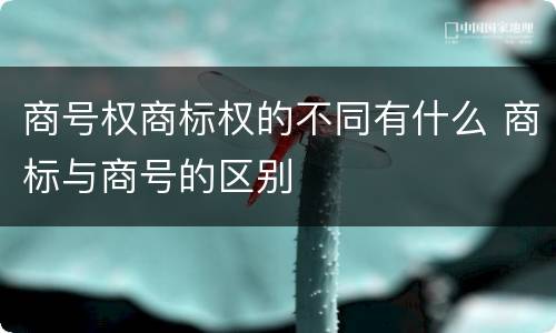 商号权商标权的不同有什么 商标与商号的区别