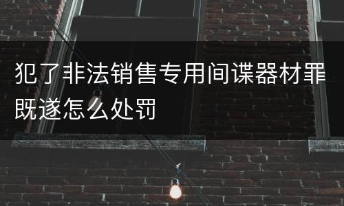 犯了非法销售专用间谍器材罪既遂怎么处罚