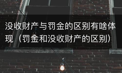 没收财产与罚金的区别有啥体现（罚金和没收财产的区别）