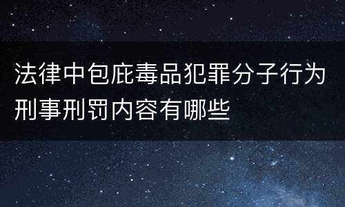 法律中包庇毒品犯罪分子行为刑事刑罚内容有哪些