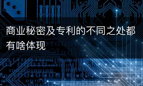 商业秘密及专利的不同之处都有啥体现