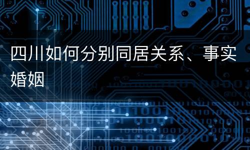 四川如何分别同居关系、事实婚姻