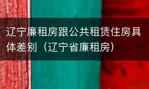 辽宁廉租房跟公共租赁住房具体差别（辽宁省廉租房）