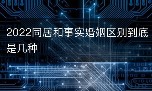 2022同居和事实婚姻区别到底是几种