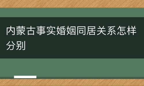内蒙古事实婚姻同居关系怎样分别