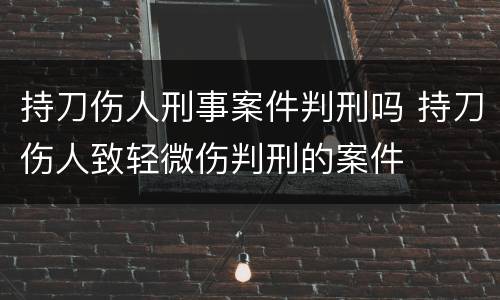 持刀伤人刑事案件判刑吗 持刀伤人致轻微伤判刑的案件