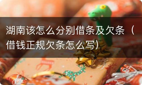 湖南该怎么分别借条及欠条（借钱正规欠条怎么写）