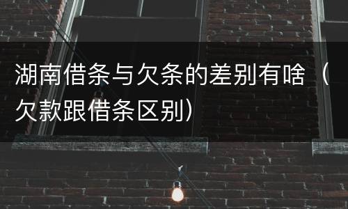 湖南借条与欠条的差别有啥（欠款跟借条区别）
