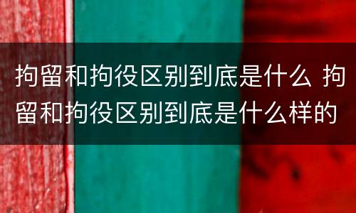 拘留和拘役区别到底是什么 拘留和拘役区别到底是什么样的
