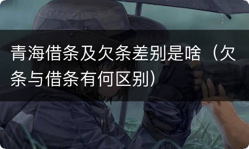 青海借条及欠条差别是啥（欠条与借条有何区别）