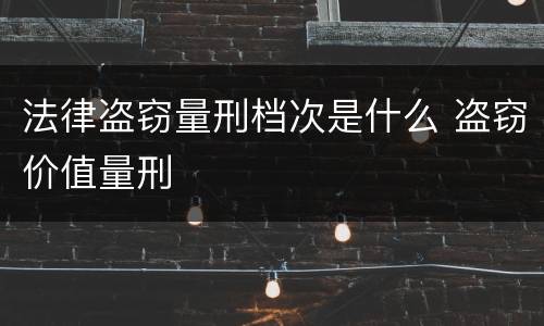 法律盗窃量刑档次是什么 盗窃价值量刑
