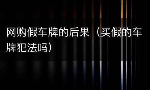 网购假车牌的后果（买假的车牌犯法吗）