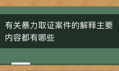有关暴力取证案件的解释主要内容都有哪些