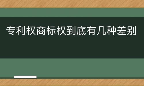 专利权商标权到底有几种差别