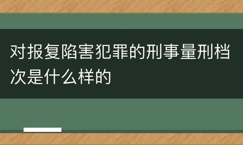 对报复陷害犯罪的刑事量刑档次是什么样的