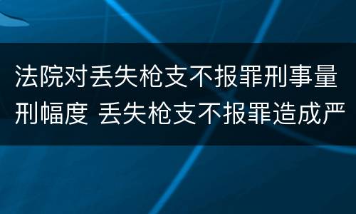 法院对丢失枪支不报罪刑事量刑幅度 丢失枪支不报罪造成严重后果