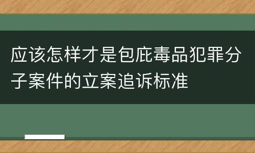 应该怎样才是包庇毒品犯罪分子案件的立案追诉标准