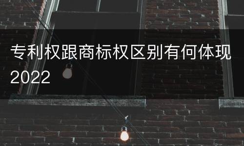 专利权跟商标权区别有何体现2022