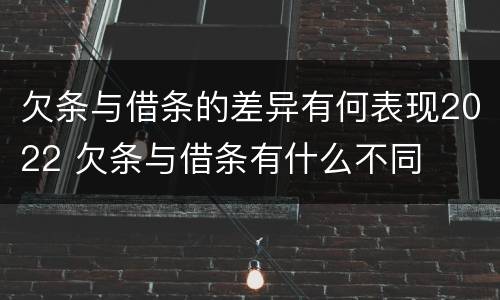 欠条与借条的差异有何表现2022 欠条与借条有什么不同