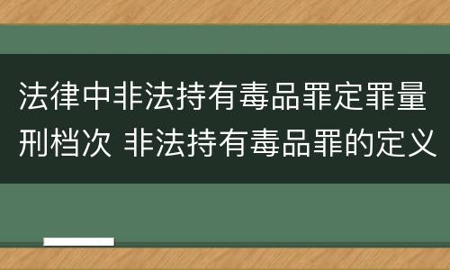 法律中非法持有毒品罪定罪量刑档次 非法持有毒品罪的定义