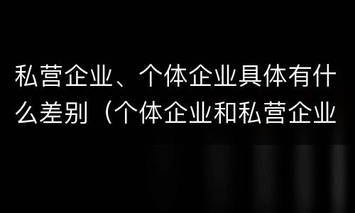 私营企业、个体企业具体有什么差别（个体企业和私营企业）