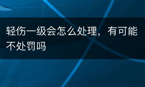轻伤一级会怎么处理，有可能不处罚吗